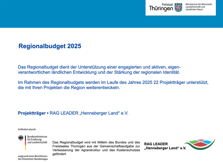 Publizitätsschild - Regionalbudget 2025